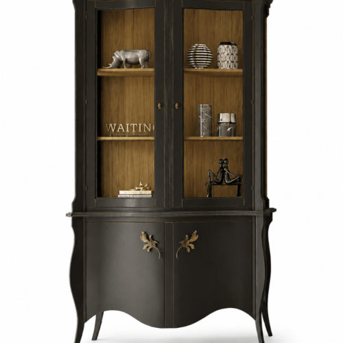 VITRINA MOD. BERNINI 2 PUERTAS CRISTAL Y 2 PUERTAS MADERA