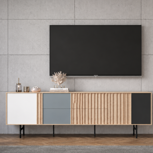 MESA TELEVISÓN de 220 MOD. OAKU ROBLE-MDF