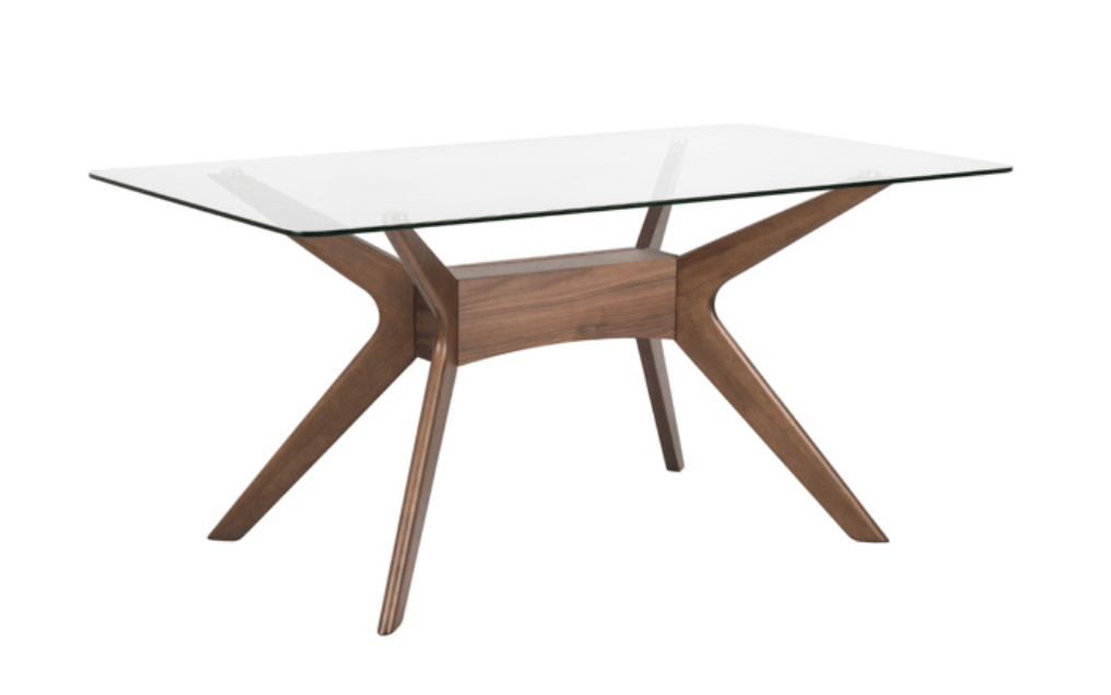 MESA COMEDOR MOD.DELLA CRISTAL/NOGAL