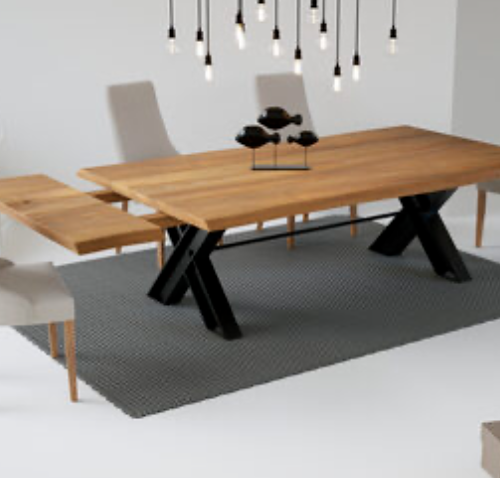 MESA COMEDOR MOD.KLOST EXTENSIBLE - traba metálica