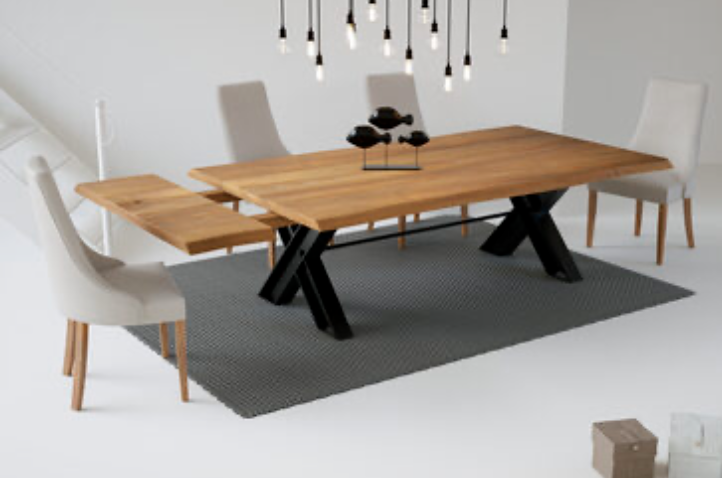 MESA COMEDOR MOD.KLOST EXTENSIBLE - traba metálica